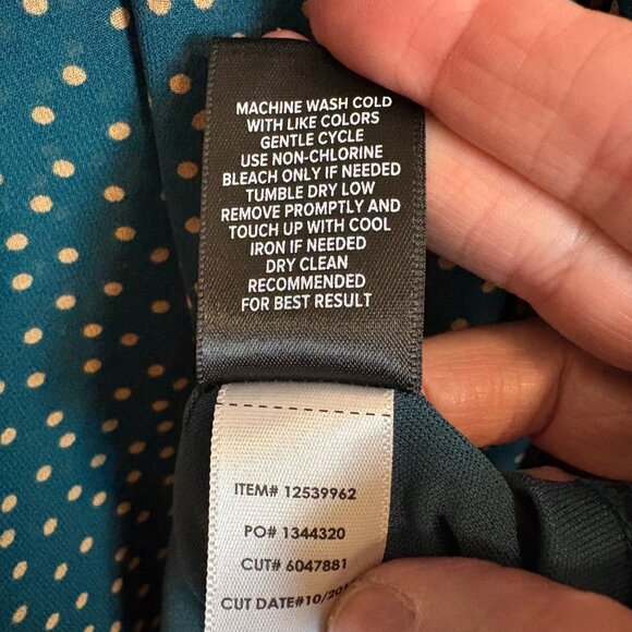 Torrid Plus Size 3 Green Polka Dot Dress Adj Straps Flowy Elastic Waist Lined 3X - Picture 7 of 10